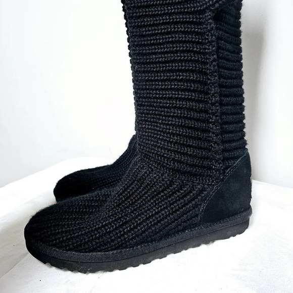 Ugg black Carly sweater tall boots 8 - Picture 9 of 16